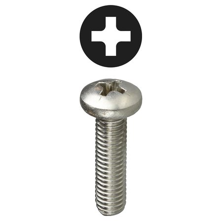 L.H. DOTTIE #10-32 x 1/2 in Phillips Pan Machine Screw, 18-8 Stainless Steel, 100 PK PMS103212